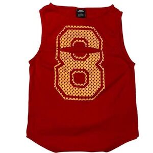 Urban Outfitters Red Number 8 Graphic Cutout Crop Tank Top Women's Size S P